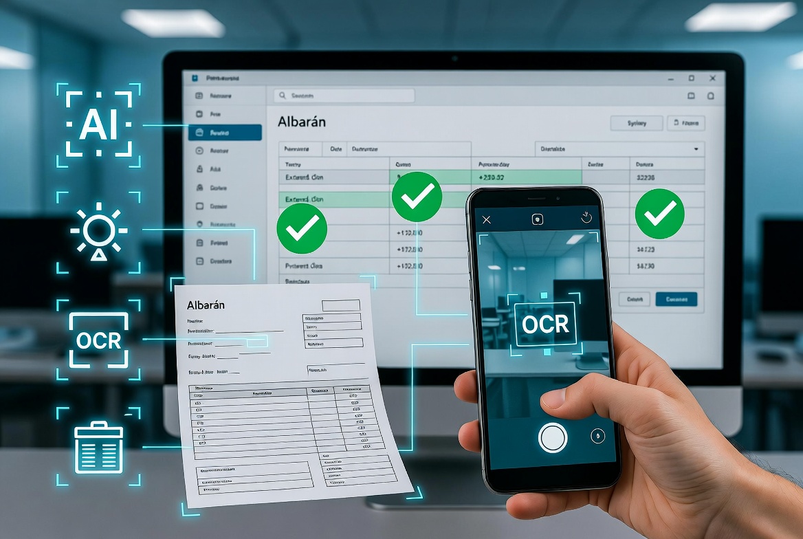 Smart Auditor extrayendo datos del albarán mediante OCR e IA
